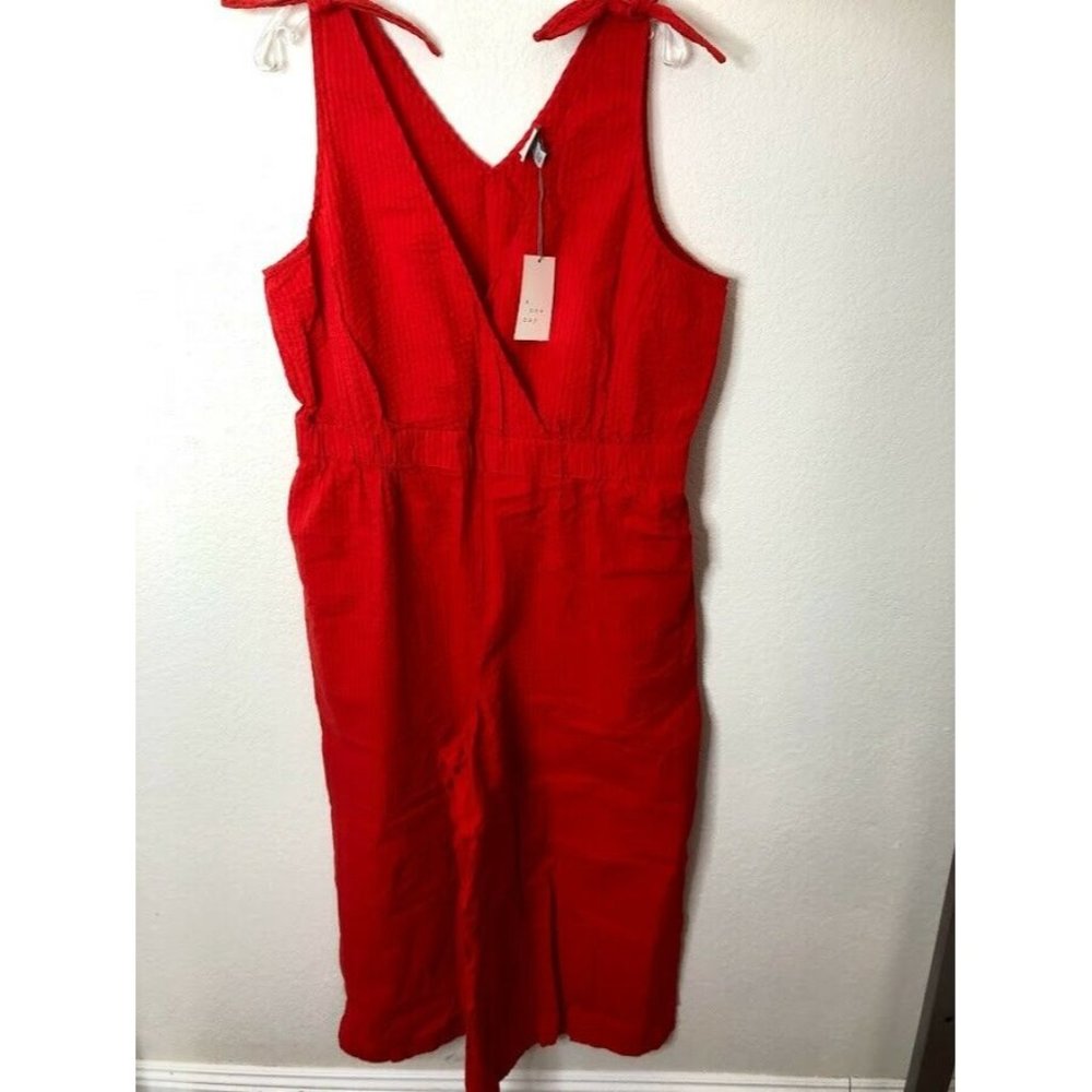 A New Day Women's Sleeveless V-Neck Jumpsuit, Red